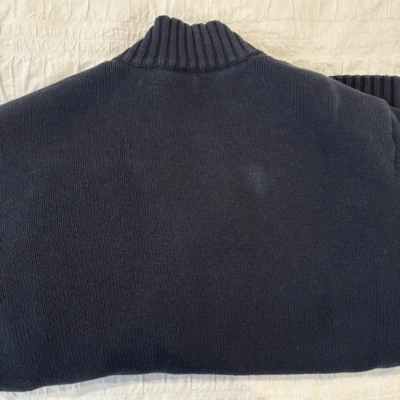 Emanuel Ungaro Sherpa Lined Men's  Full Zipped Sweater Jacket Navy Size XL - Picture 8 of 8